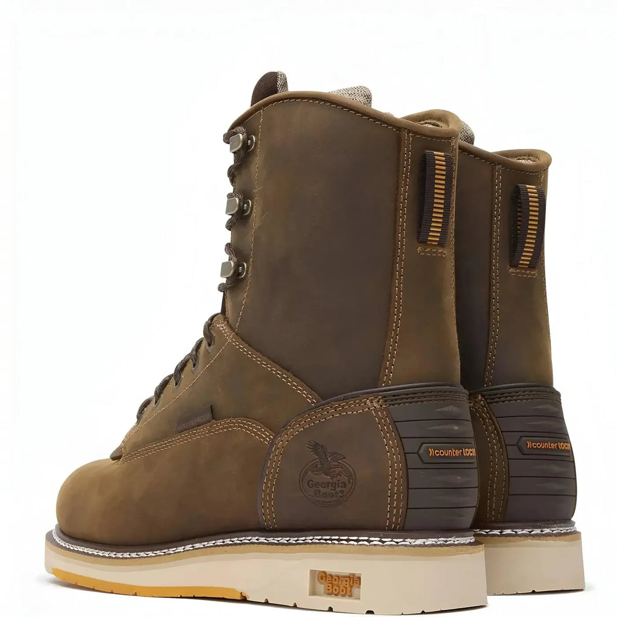 Georgia Boot AMP 8" LT Wedge Waterproof Work Boot Heel