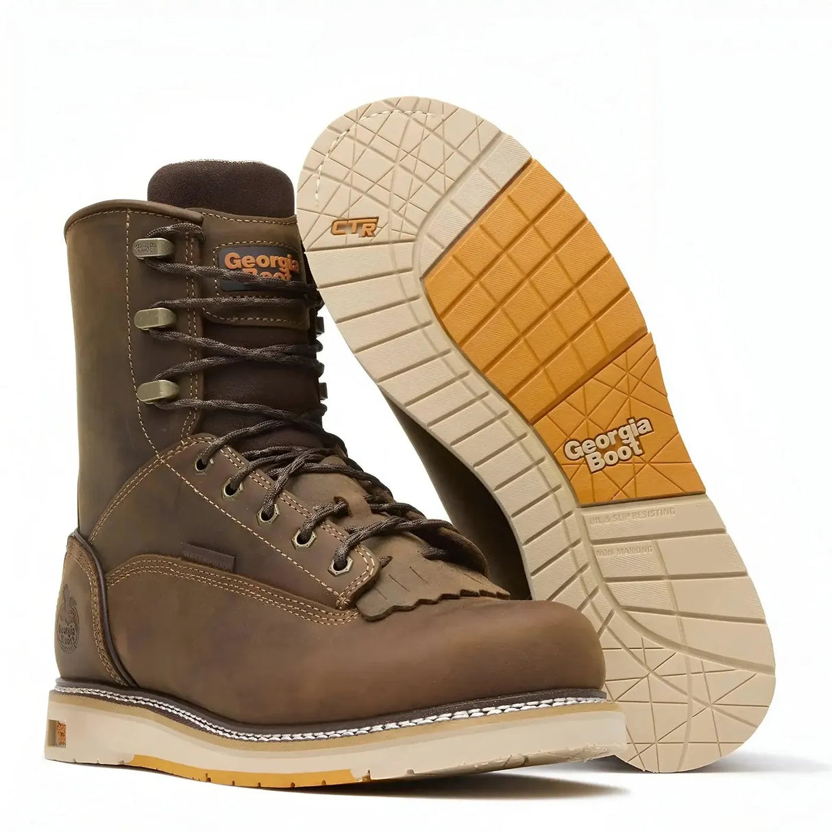 Georgia Boot AMP 8" LT Wedge Waterproof Work Boot Sole