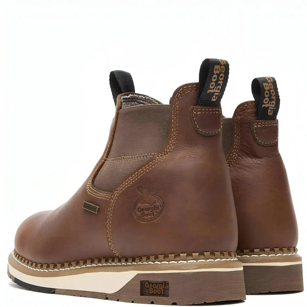 Georgia Boot AMP LT Wedge Waterproof Chelsea Work Boot Heel