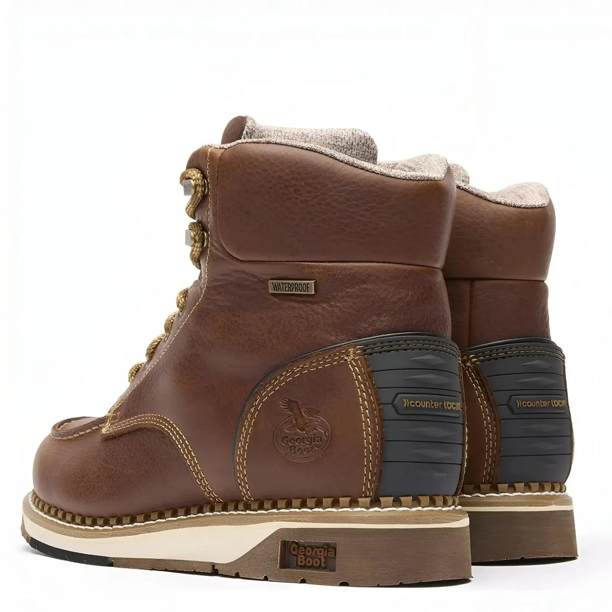 Georgia Boot AMP LT Wedge Waterproof Moc-Toe Work Boot Heel