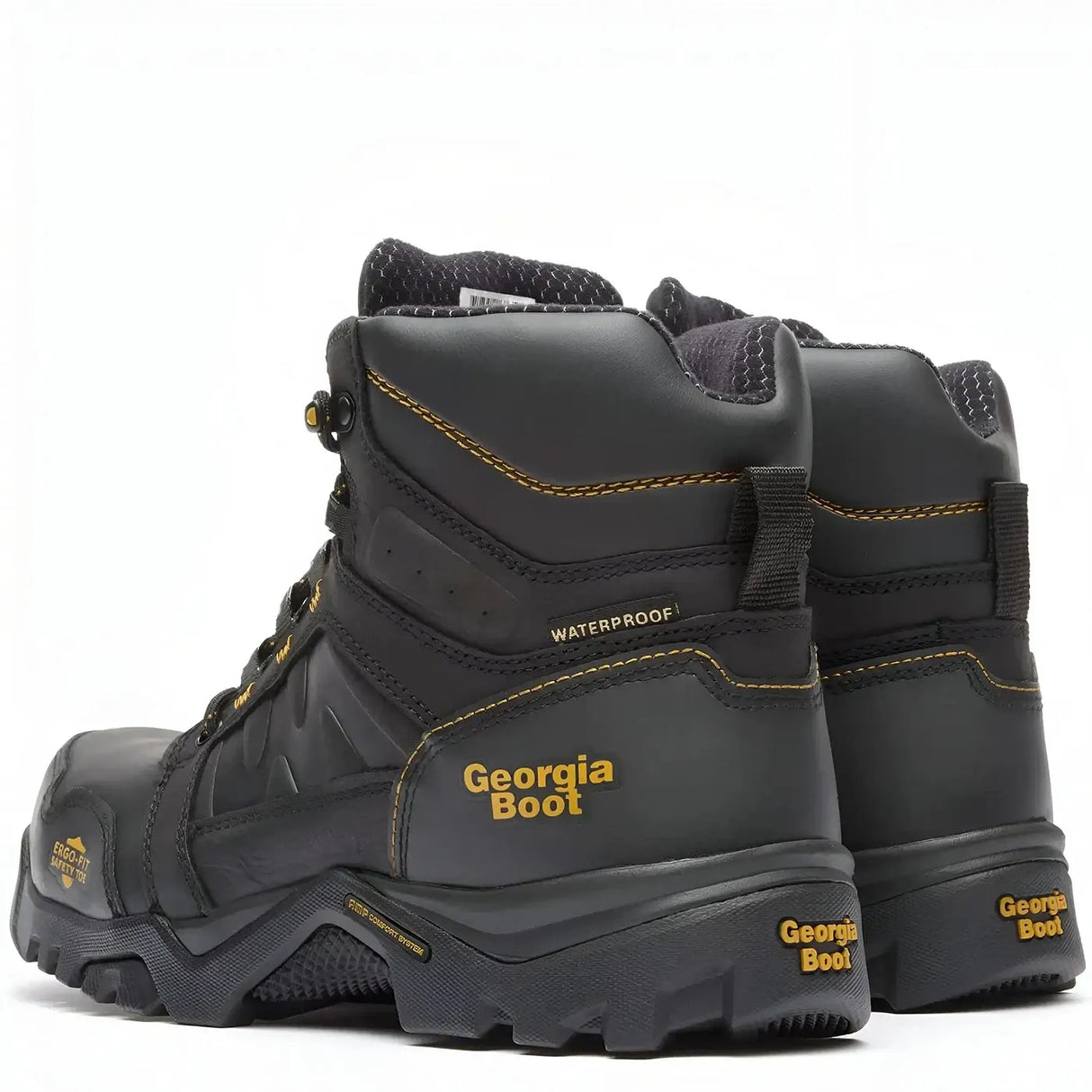 Georgia Boot Amplitude Composite Toe Waterproof Work Boot Black Heel