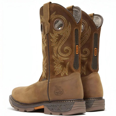 Georgia Boot Carbo-Tec FLX Alloy Toe Waterproof Pull-on Work Boot Brown Heel