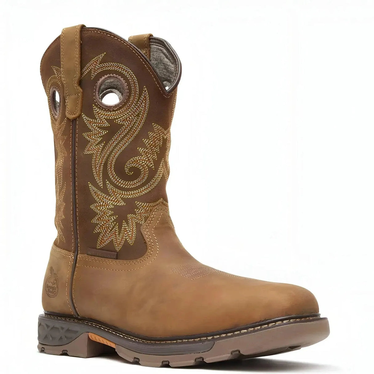 Georgia Boot Carbo-Tec FLX Alloy Toe Waterproof Pull-on Work Boot Brown Inner