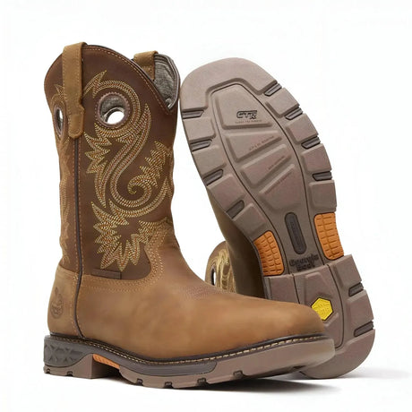 Georgia Boot Carbo-Tec FLX Alloy Toe Waterproof Pull-on Work Boot Brown Sole