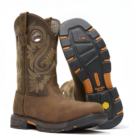 Georgia Boot Carbo-Tec FLX Alloy Toe Waterproof Pull-on Boot Crazy Horse Sole