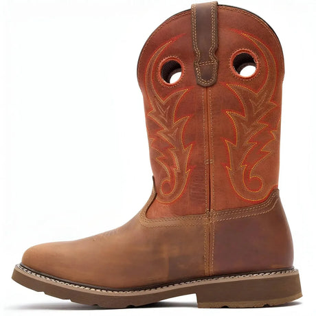 Georgia Boot Core 37 Western 11" Waterproof Pull-On Work Boot Brown Rust Side