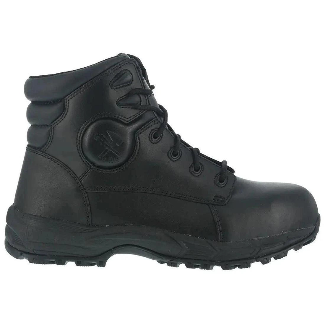 Iron Age Ground Finish Steel-Toe 6" Work Boot Black Profile View