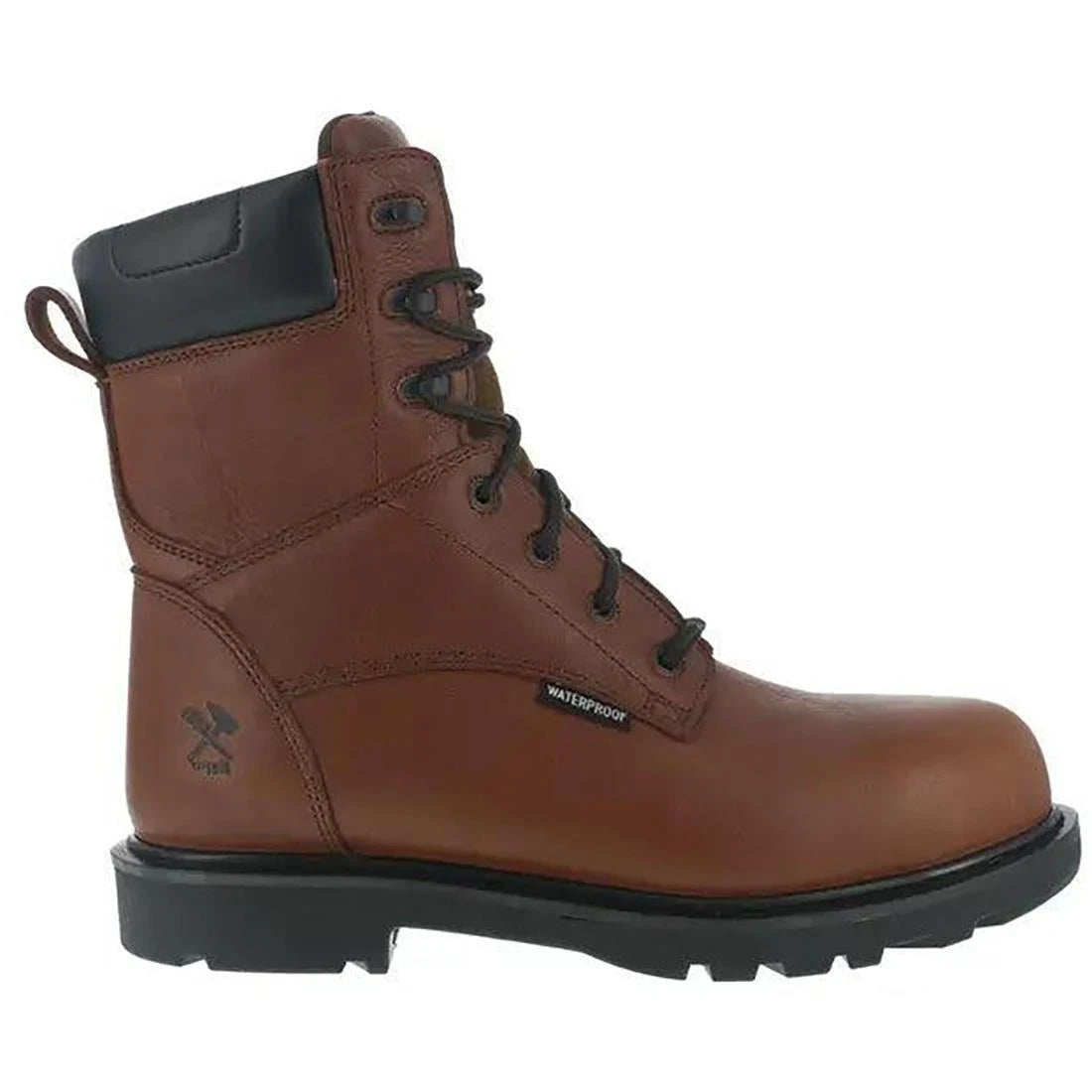 Iron Age Hauler Composite-Toe 8 inch Waterproof Work Boot Brown Profile View
