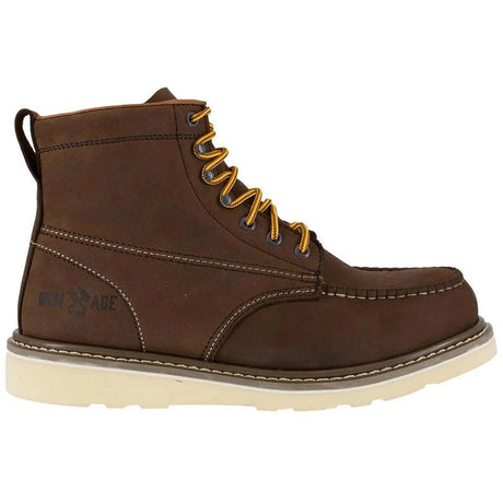 Iron Age Reinforcer Steel-Toe 6-inch Wedge Work boot Brown Profile View