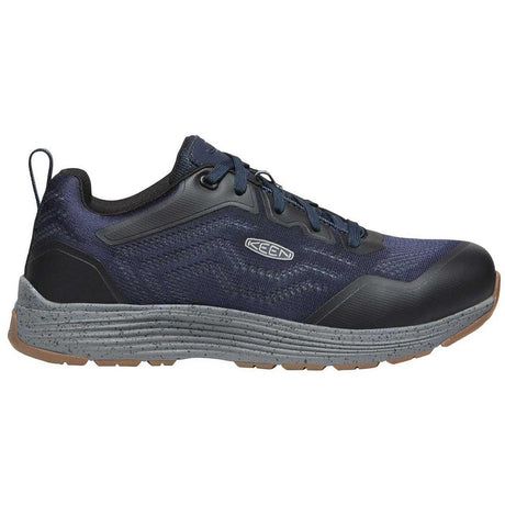 Keen Sparta Men's Alloy-Toe Work Shoe Blue/Grey Keen Profile View