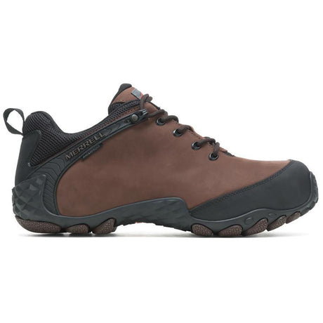 Merrell Cham Flux Ltr Men's Carbon-Fiber Work Shoes Wp Brown Profile View