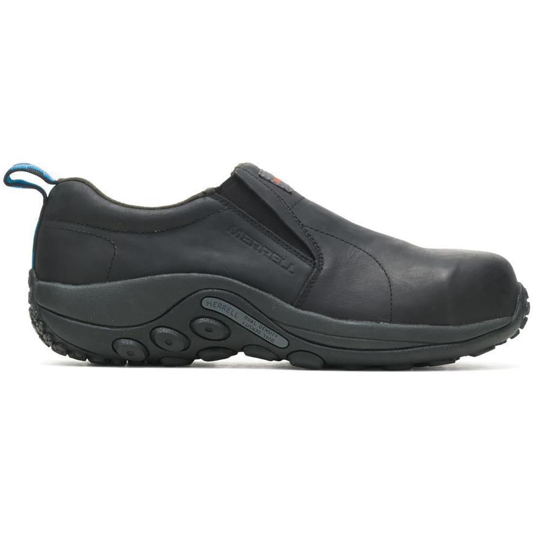 Merrell Jungle Moc Ltr Men's Composite-Toe Work Shoes Black Profile View