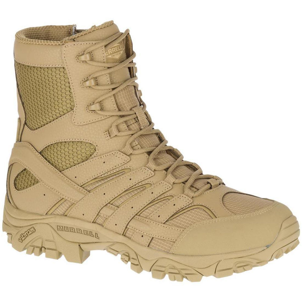 Merrell Moab 2 8" Men's Tactical Work Boots Tactical Coyote Profile View