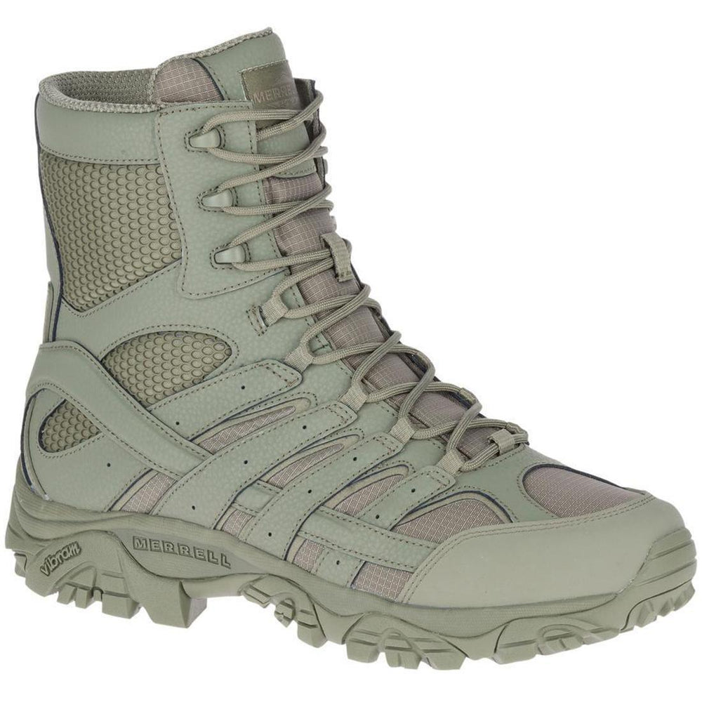 Merrell Moab 2 8" Men's Tactical Work Boots Tactical Sage Green Profile View