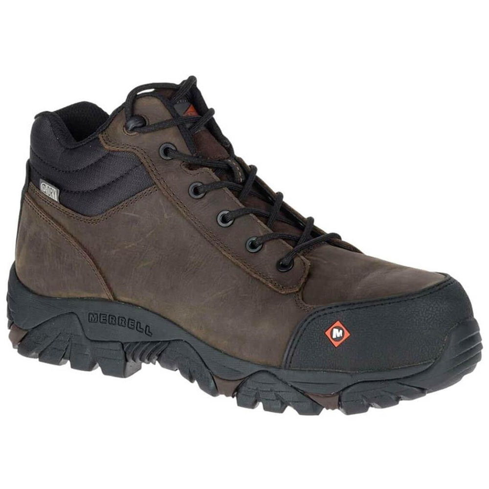 Merrell Moab Rover Mid Men's Composite-Toe Work Shoes Wp Espresso Profile View
