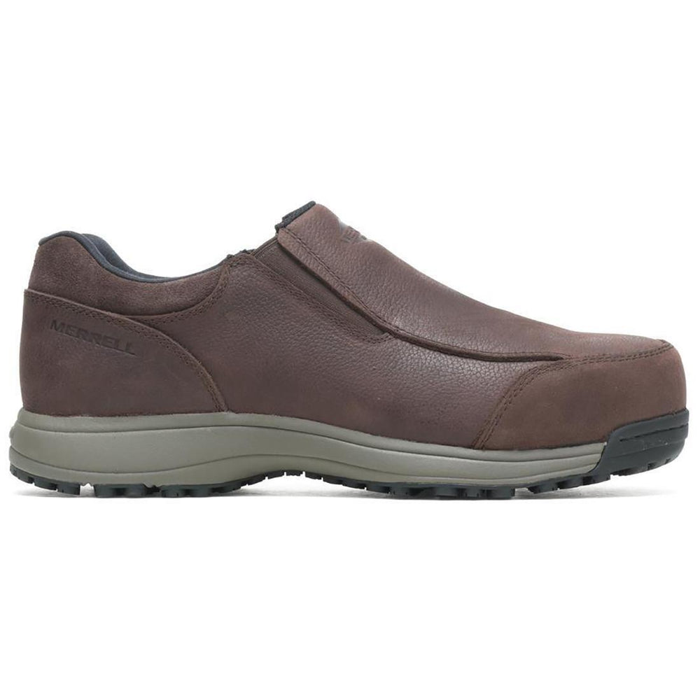 Merrell Sutton Moc Men's Steel-Toe Work Shoes Espresso Profile View