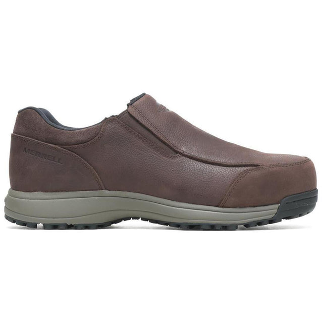 Merrell Sutton Moc Men's Steel-Toe Work Shoes Espresso Profile View