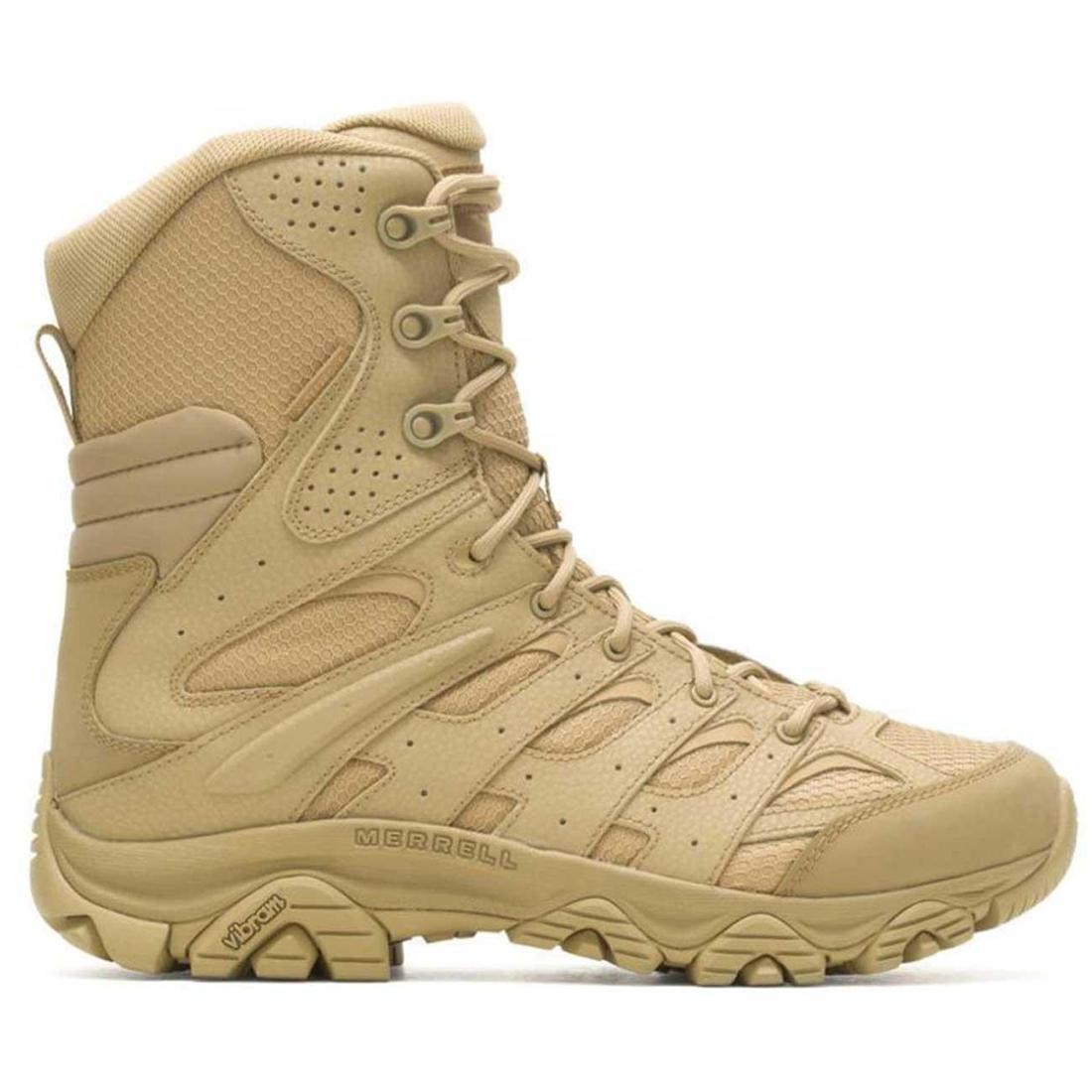 Merrell Moab 3 8" Tactical Side Zip Tactical Work Boots Dark Coyote WP Profile View