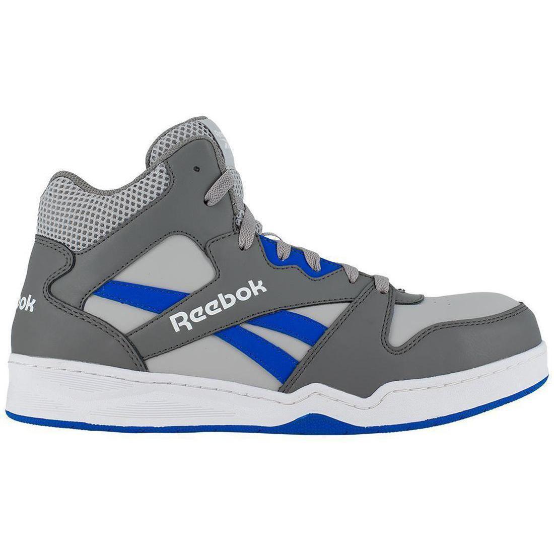Reebok Work Bb4500 Composite-Toe Athletic Work Shoe Gray/Cobalt Blue Profile View
