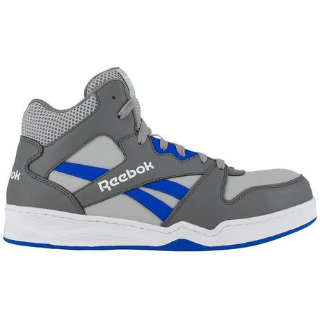 Reebok Work Bb4500 Composite-Toe Athletic Work Shoe Gray/Cobalt Blue Profile View
