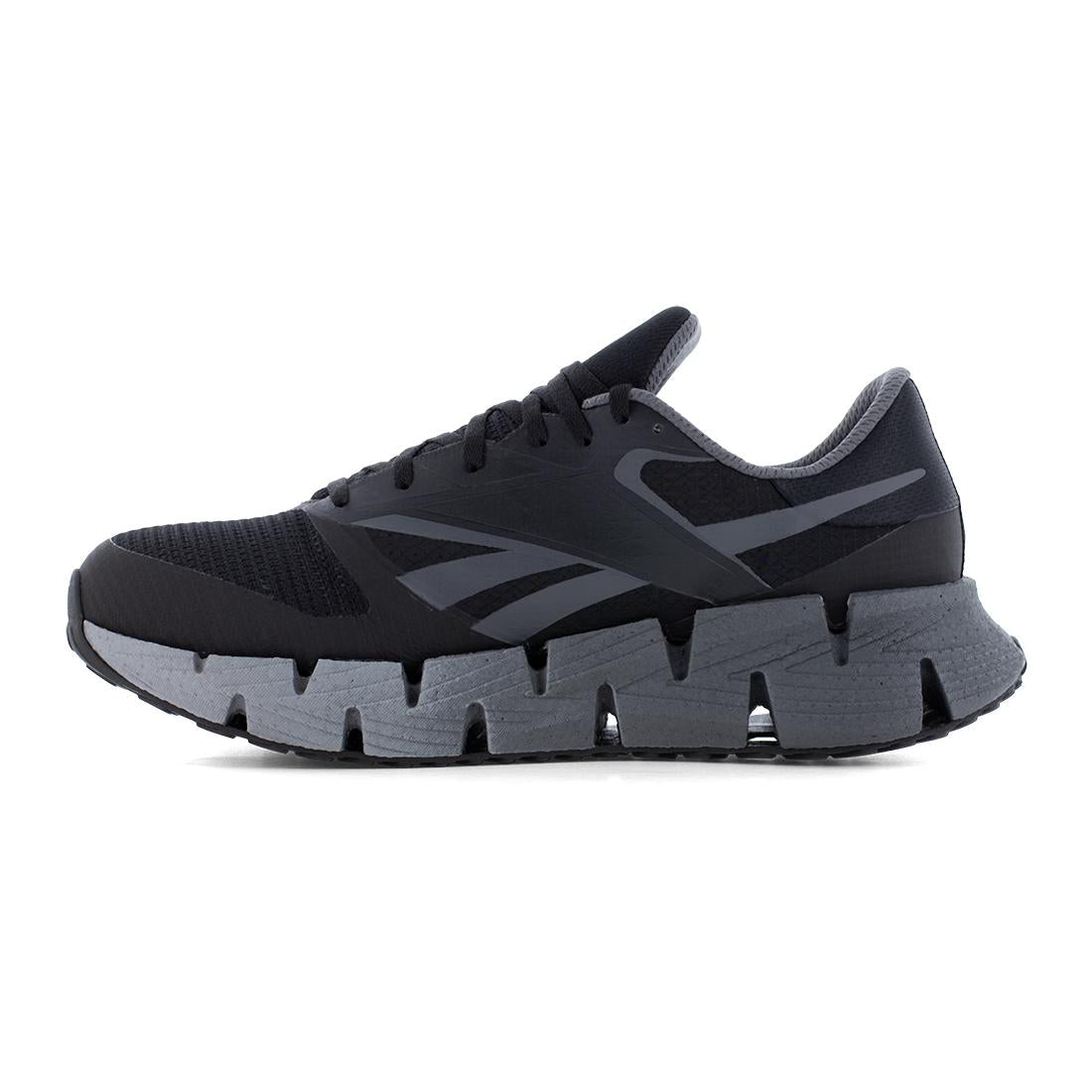Reebok FloatZig Athletic Composite Toe Work Shoe – Black/Gray RB3031 Medial Image