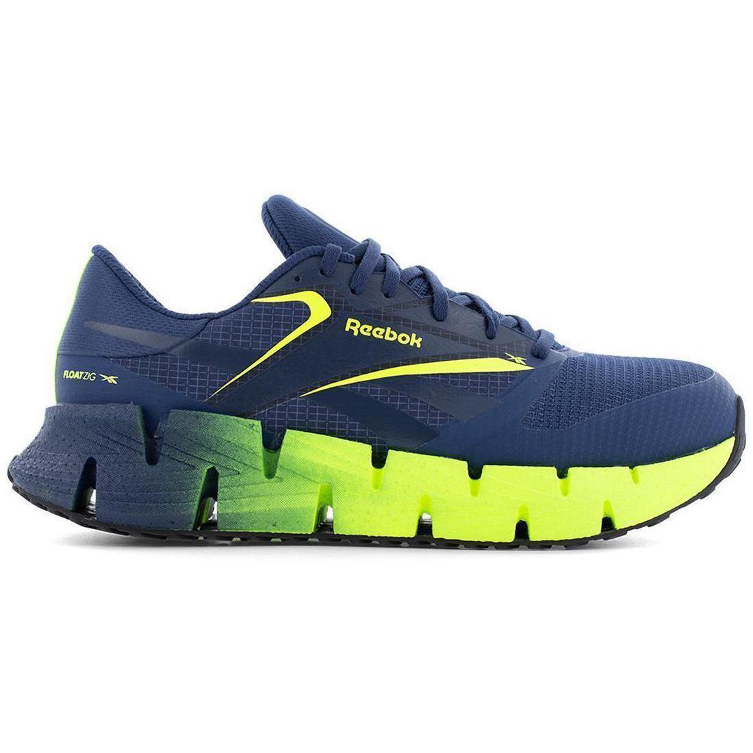 Reebok Work FloatZig Athletic Composite Toe Work Shoe – Blue/Lime Profile View