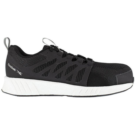 Reebok Work Fusion Flexweave™ Composite-Toe Athletic Work Shoe Black/White Profile View