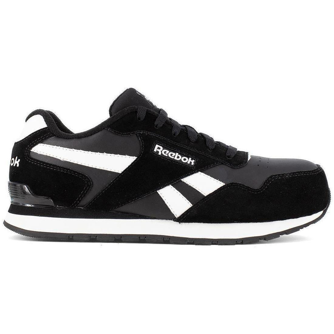 Reebok Work Harman Composite-Toe Athletic Work Shoe Black/White Profile View