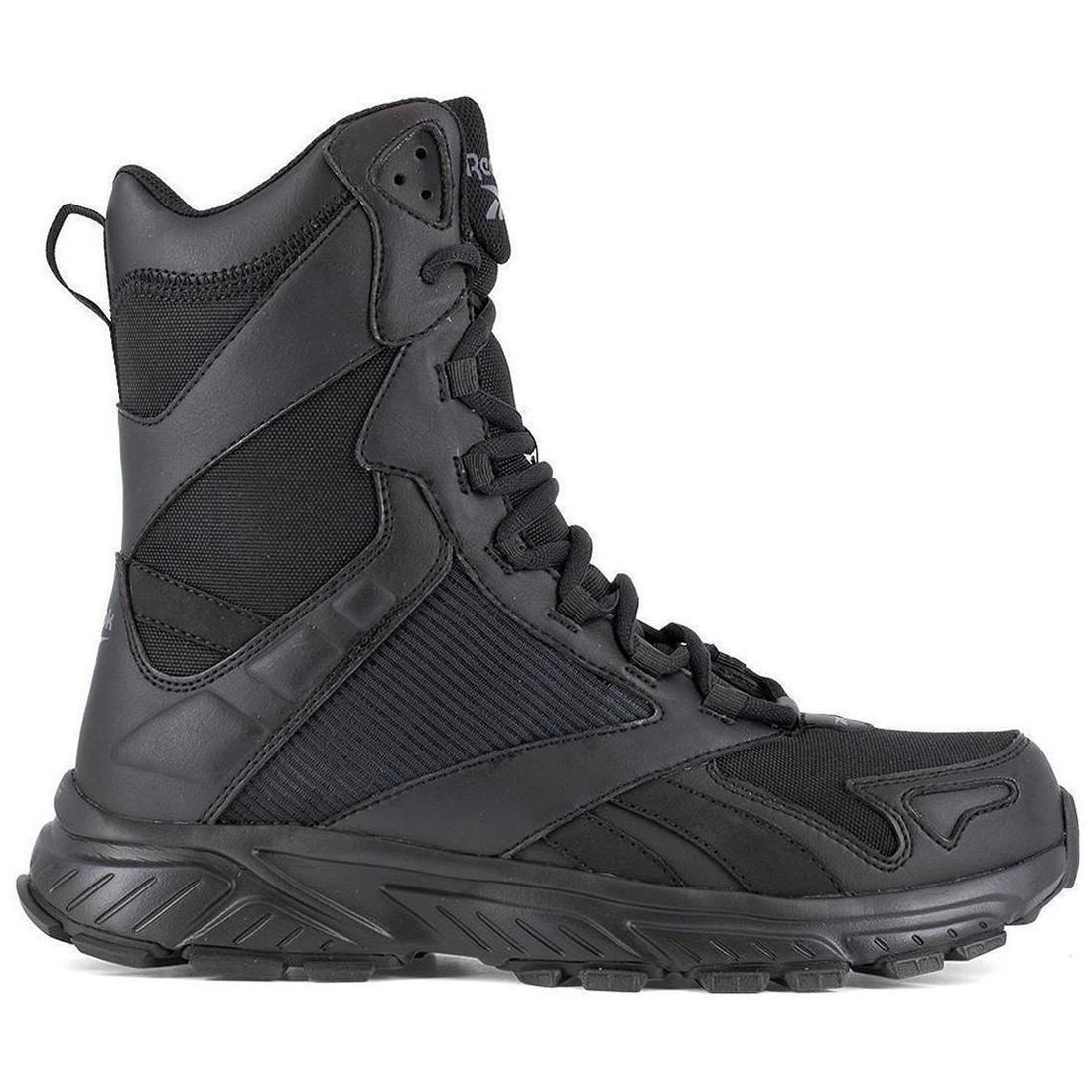 Reebok Work Hyperium 8 Inch Soft-Toe Trail Running Tactical Boot Black Profile View