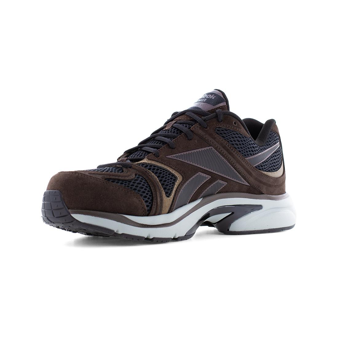 Reebok Premier Road Plus VI Athletic Composite Toe Work Shoe – Brown/Black RB5202 Medial Image