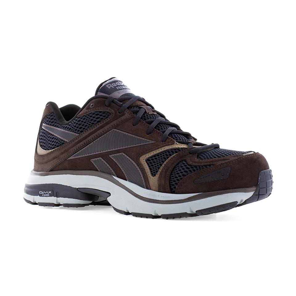Reebok Premier Road Plus VI Athletic Composite Toe Work Shoe – Brown/Black RB5202 Image