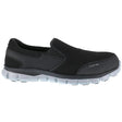 Reebok Work Sublite Cushion Alloy-Toe Slip On Athletic Work Shoe Black/Grey Profile View