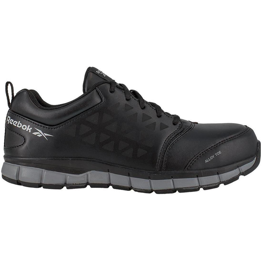 Reebok Work Sublite Cushion Alloy-Toe Athletic Work Shoe Black CD Profile View