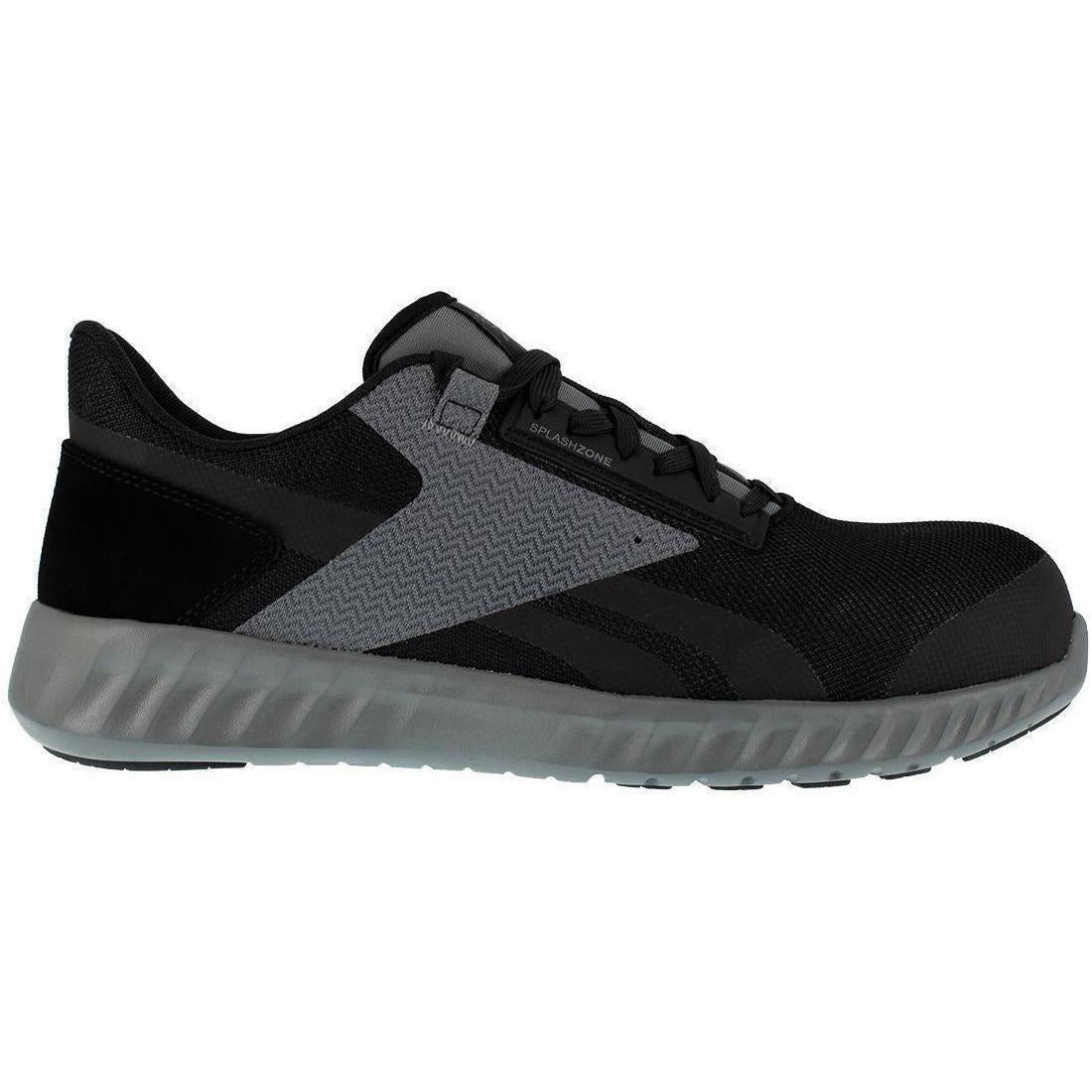 Reebok Work Sublite Legend Composite-Toe Athletic Work Shoe Black/Gray Profile View