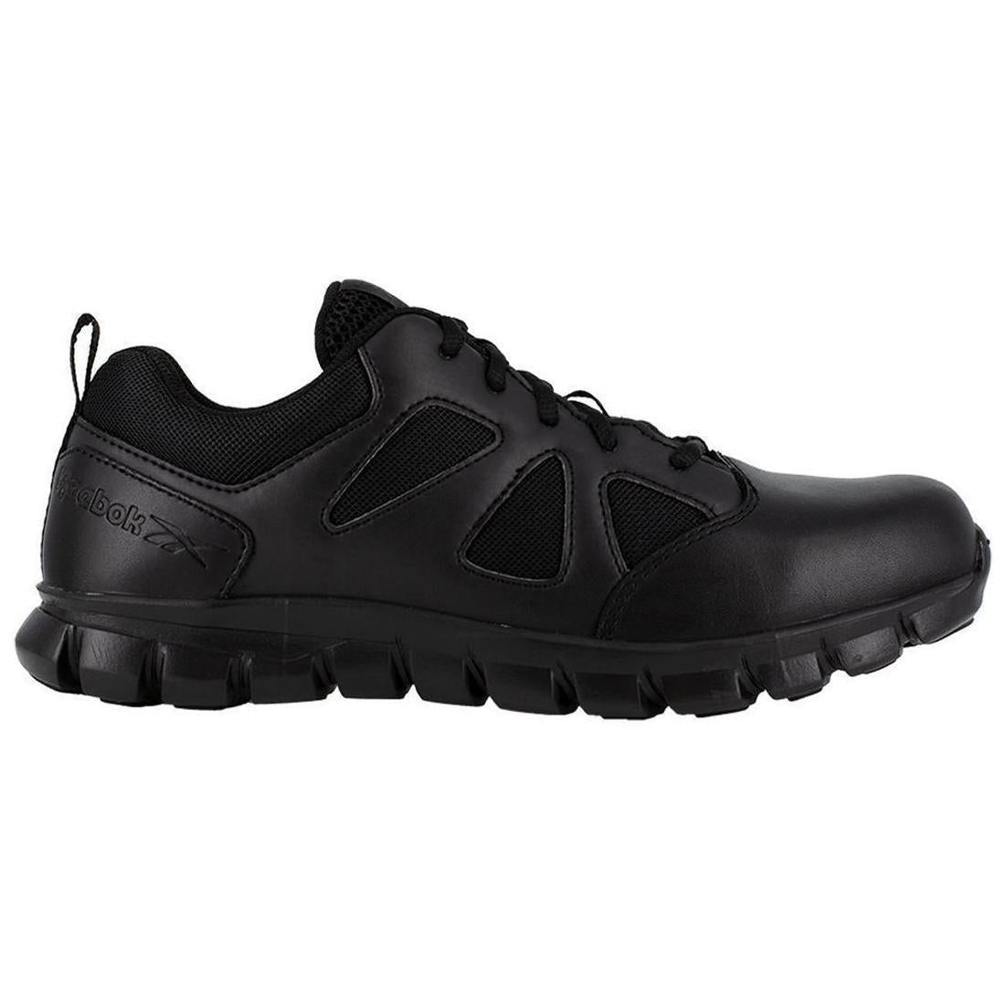 Reebok Work Sublite Cushion Soft-Toe Tactical Shoe Black Profile View