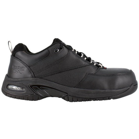 Reebok Work Tyak Composite-Toe Athletic Work Shoe Black Profile View