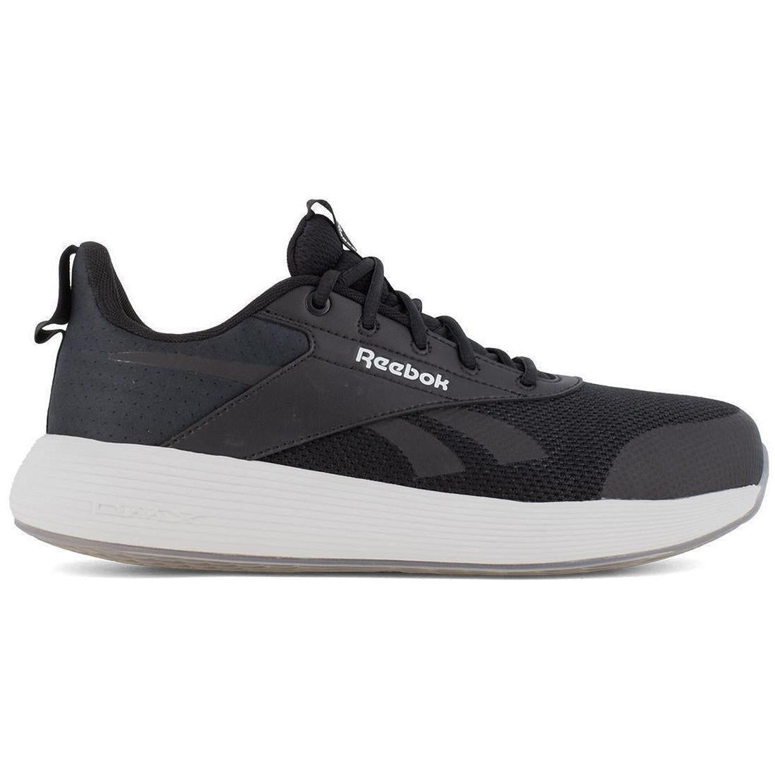 Reebok Work Women's Dmxair Comfort+ Composite-Toe Athletic Work Shoe Black/White Profile View