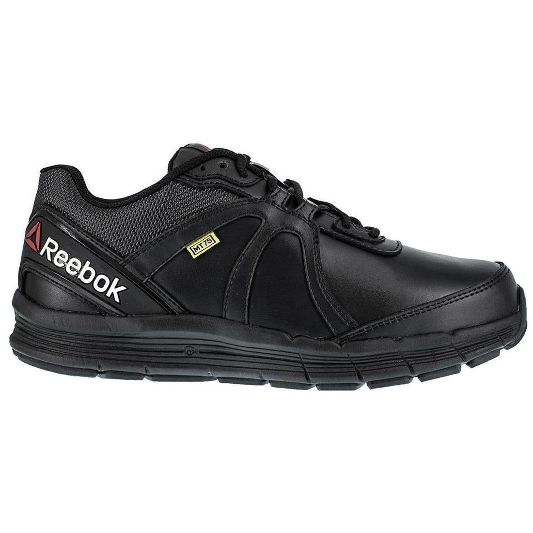 Reebok Work Women's Guide Steel-Toe Met Guard Athletic Work Shoe Black Profile View