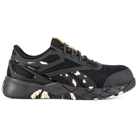 Reebok Work Women's Nanoflex Tr Composite-Toe Athletic Work Shoe Black/Camo Profile View