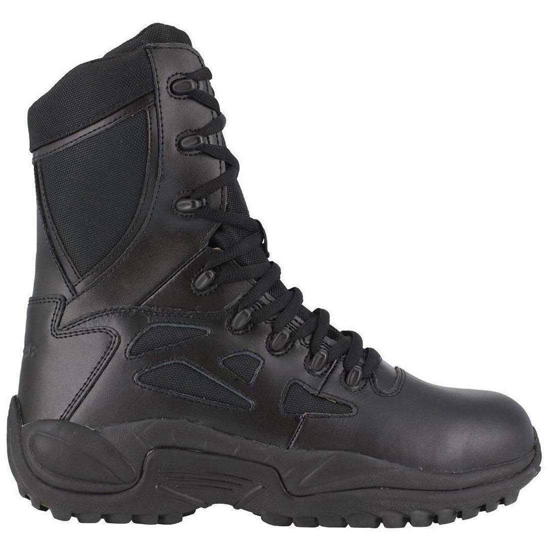 Reebok Work Women's Rapid Response Rb 8 Inch Composite-Toe Military Work Boot Black Profile View