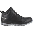 Reebok Work Women's Sublite Cushion Alloy-Toe Mid Cut Athletic Work Boot Black Profile View