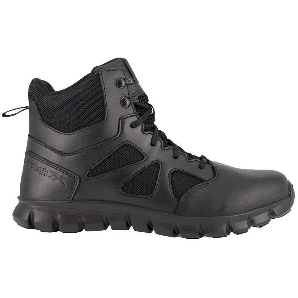 Reebok Work Women's Sublite Cushion 6 Inch Soft-Toe Tactical Boot Black Profile View
