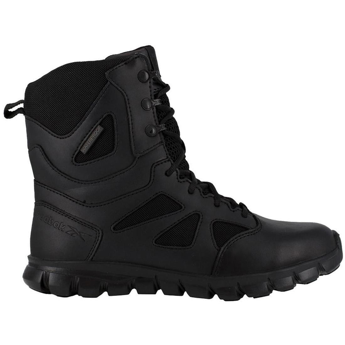 Reebok Work Women's Sublite Cushion 8 Inch Soft Toe Tactical Boot Black Profile View