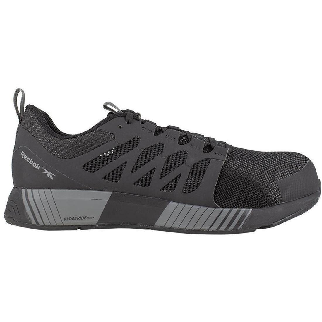 Reebok Work Fusion Flexweave™ Composite-Toe Athletic Work Shoe Black/Grey Profile View