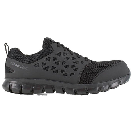Reebok Work Sublite Cushion Composite Toe Puncture Resistant Work Shoe Black Profile View