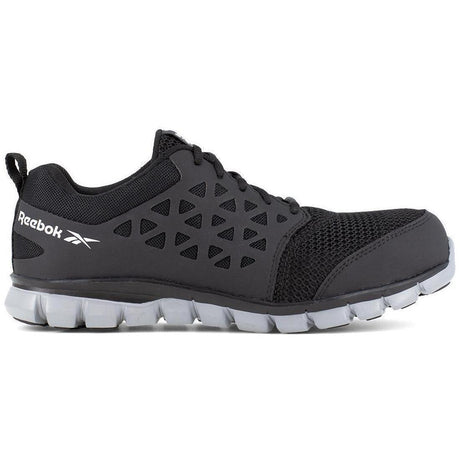 Reebok Work Sublite Cushion Composite-Toe Puncture Resistant Work Shoe Shoe Black/Grey Profile View