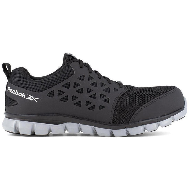 Reebok Work Sublite Cushion Composite-Toe Puncture Resistant Work Shoe Shoe Black/Grey Profile View