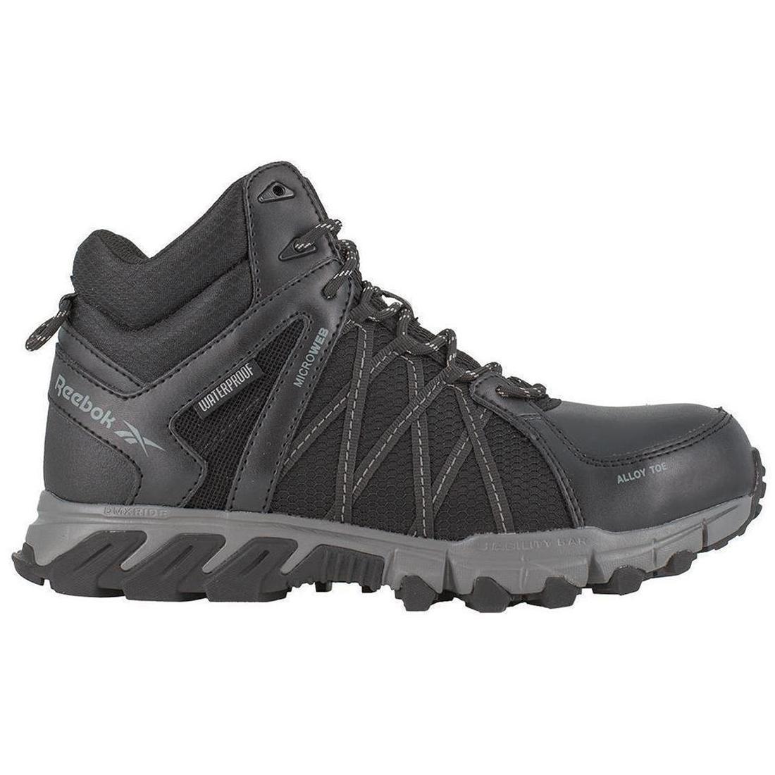 Reebok Work Trailgrip Alloy-Toe Athletic Work Boot Black Profile View