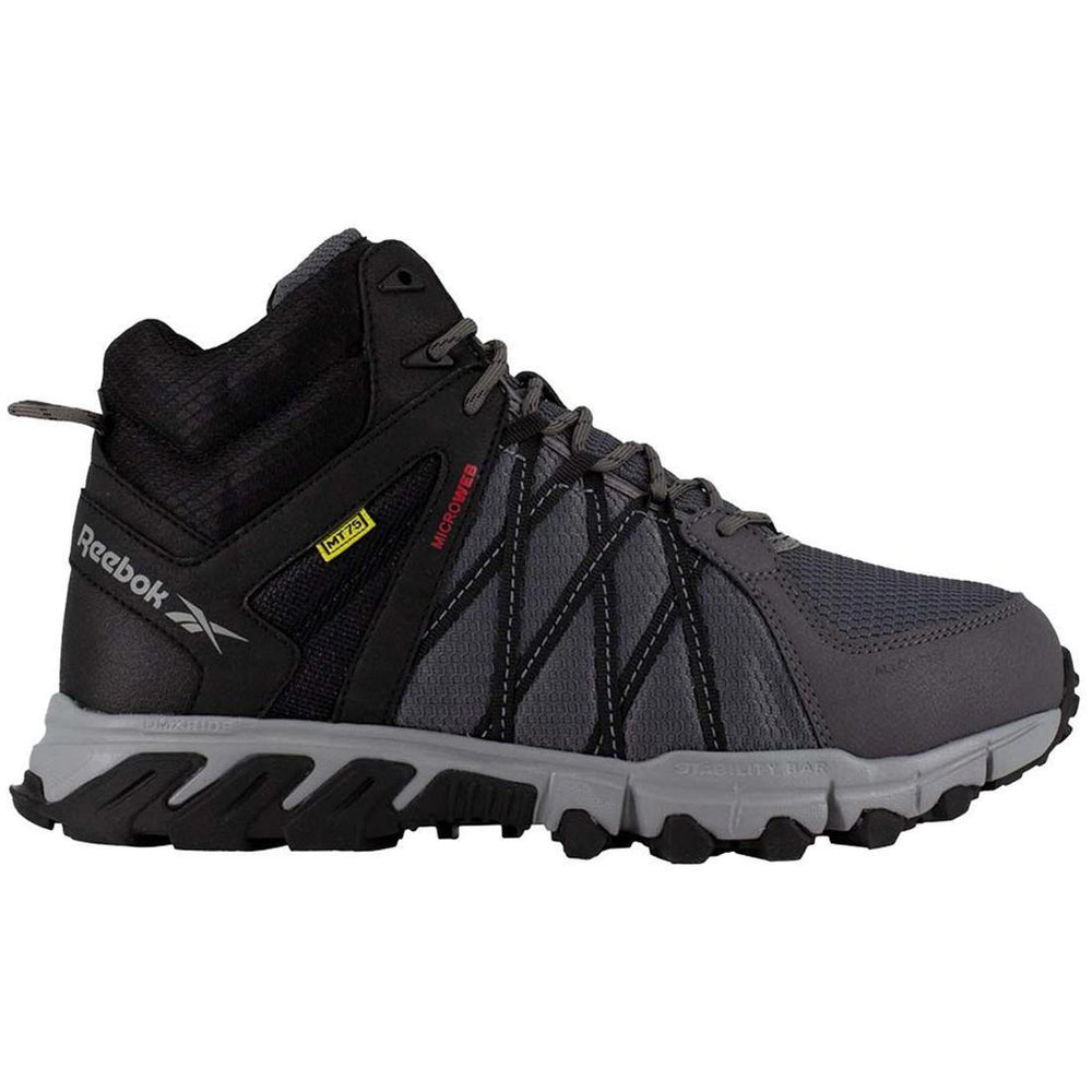 Reebok Work Women's Trailgrip Alloy-Toe Athletic Work Boot Grey/Black Profile View