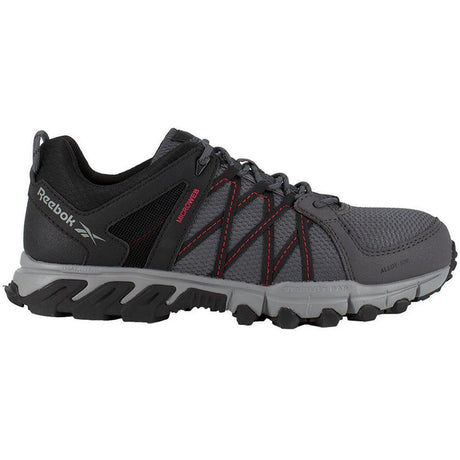 Reebok Work Trailgrip Alloy-Toe Athletic Work Shoe Grey/Black Profile View